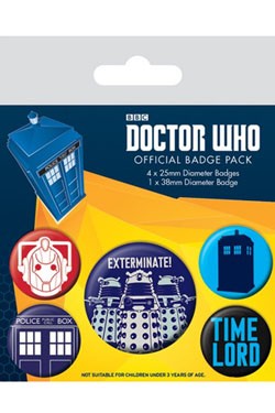 Doctor Who Ansteck-Buttons 5er-Pack Exterminate