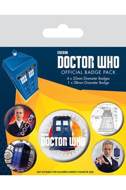 Doctor Who Ansteck-Buttons 5er-Pack 12th Doctor