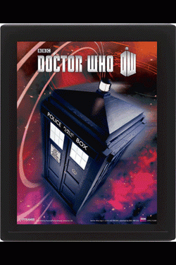 Doctor Who 3D-Effekt Poster Set im Rahmen Flying Tardis 26 x 20