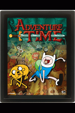 Adventure Time 3D-Effekt Poster Set im Rahmen Collage 26 x 20 cm