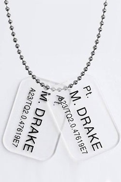 Aliens Erkennungsmarken mit Kette Colonial Marines M. Drake