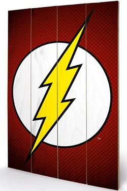 DC Comics Holzdruck The Flash Symbol 40 x 60 cm