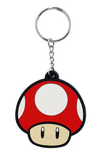Super Mario Bros. Gummi-Schlüsselanhänger Super Mushroom 6 cm