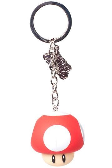 Nintendo - 3D PVC Schlüsselanhänger : Mushroom ca.  7 cm