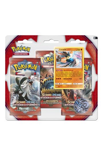 Pokemon Sonne und Mond Booster 3-er: Aufziehen der Sturmröte *D*
