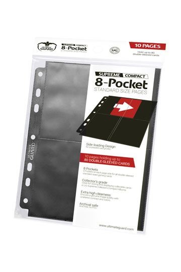 Ultimate Guard 8-Pocket Compact Pages Side-Loading Schwarz (10)
