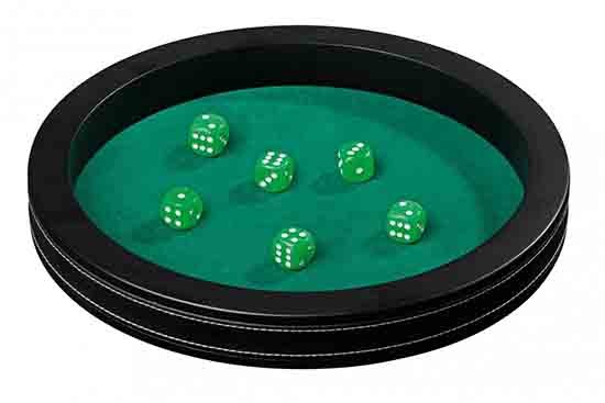 Philos: Würfelbrett, rund, groß - 35cm * Kunstledermanschette