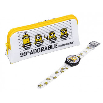 Minions Geschenkset: LCD-Uhr und Täschchen (unisex)