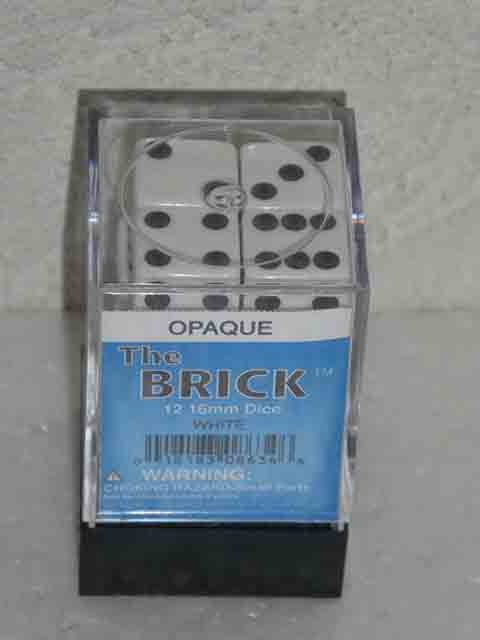 Koplow Würfel - Opaque square: weiß / schwarz (16mm, 12er-Set)