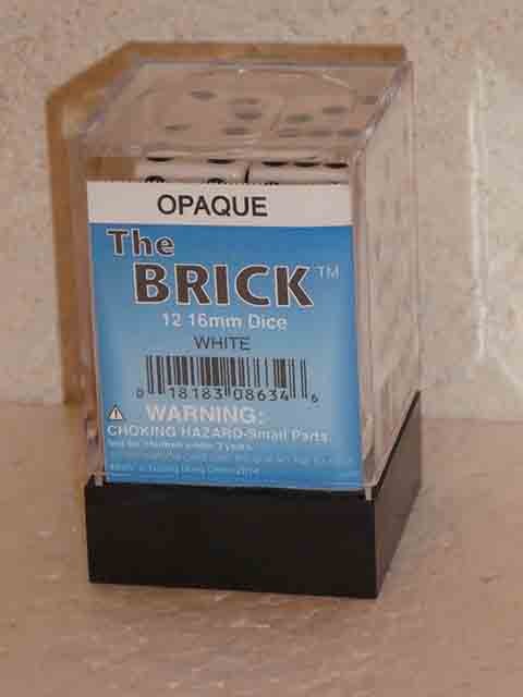 Koplow Würfel - Opaque square: weiß / schwarz (16mm, 12er-Set)