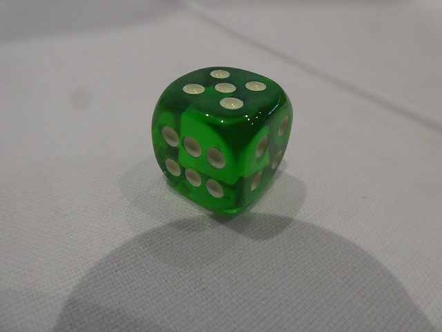 1 x 16mm Koplow Würfel : Glow in the Dark - grün / leuchtend